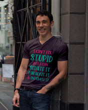 Load image into Gallery viewer, I Can't Fix Stupid But I An Sadate It Gift For Girls Guys V-Neck