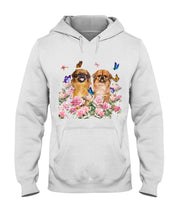 Load image into Gallery viewer, Pekingese With Peonies Gift For Dog Lovers Hoodie