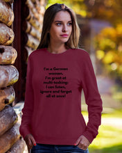 Load image into Gallery viewer, I'm A German Woman I'm Great At Multi Tasking Gift For Women Sweatshirt