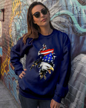 Load image into Gallery viewer, Eagle Giant Scratch USA Flag Gift For Women Sweatshirt