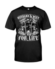Load image into Gallery viewer, Husband And Wife Riding Partners For Life For Family Guys Tee