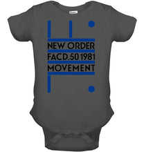 Load image into Gallery viewer, New Order Facd 501981 Movement Simple Unique Custom Design Baby Onesie