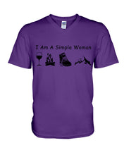 Load image into Gallery viewer, Simple Woman Loves Wine Camping Shoes And Climbing Guys V-Neck