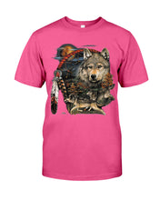 Load image into Gallery viewer, Native Wolf Gift For Wolf Lovers Guys Tee