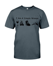 Load image into Gallery viewer, Simple Woman Loves Wine Camping Shoes And Climbing Guys Tee