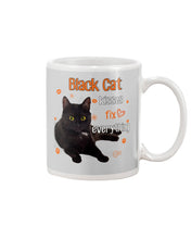 Load image into Gallery viewer, Black Cat Kisses Fix Everything Gift For Cat Lovers Mug