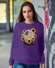 Load image into Gallery viewer, Peace Sign Sunflower Birthday Gift For Girls Sweatshirt
