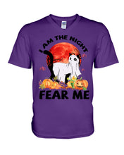 Load image into Gallery viewer, I Am The Night Fear Me Ghost Cat Gift For Cat Lovers Guys V-Neck