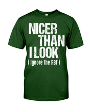 Load image into Gallery viewer, Nicer Than I Look Ignore The RBF Special Custom Design Guys Tee