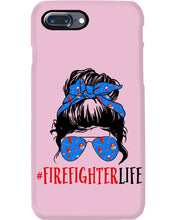 Load image into Gallery viewer, Firefighter Make You Life Safe Lady With Blue Ribbonhead Gift For Women Phone case