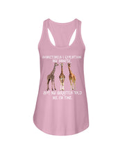 Load image into Gallery viewer, Sometimes I Question My Sanity My Giraffes Told Me I'm Fine Ladies Flowy Tank