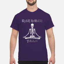 Load image into Gallery viewer, Yoga Iron Skeleton Dark Blue Background Gift For Men Guys Tee