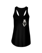 Load image into Gallery viewer, Cat In Your Front Pocket Great Gift For Cat Lovers Ladies Flowy Tank