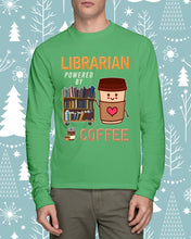 Load image into Gallery viewer, Librarian Powered By Coffee Custom Design For Book Lovers Unisex Long Sleeve
