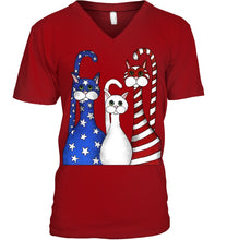 Load image into Gallery viewer, Cat Happy America Independence's Day Special Custom Design Guys V-Neck