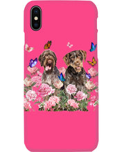 Load image into Gallery viewer, German Wirehaired Pointer With Peonies Gift For Dog Lovers Phone case