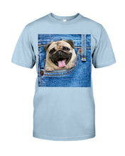 Load image into Gallery viewer, baby Pug In Denim Pocket Gift For Dog Lovers Guys Tee