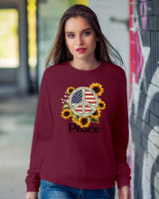Load image into Gallery viewer, Peace Sign Sunflower Birthday Gift For Girls Sweatshirt