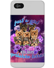Load image into Gallery viewer, A Girl Loves Yorkshire Terrier Gift For Dog Lovers Phone case