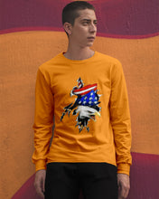 Load image into Gallery viewer, Eagle Giant Scratch USA Flag Gift For Women Unisex Long Sleeve