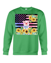 Load image into Gallery viewer, Pig America Flag Sunflower Special Custom Design Sweatshirt