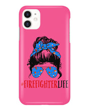 Load image into Gallery viewer, Firefighter Make You Life Safe Lady With Blue Ribbonhead Gift For Women Phone case