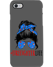 Load image into Gallery viewer, Firefighter Make You Life Safe Lady With Blue Ribbonhead Gift For Women Phone case
