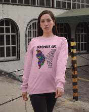 Load image into Gallery viewer, Birthday Gift For November Girl They Whispered To Her You Cannot Withstand The Storm Unisex Long Sleeve
