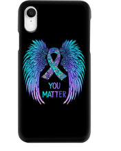 Load image into Gallery viewer, You Matter Ribbon Awareness With Angel Wings Phone case