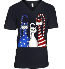 Load image into Gallery viewer, Cat Happy America Independence's Day Special Custom Design Guys V-Neck