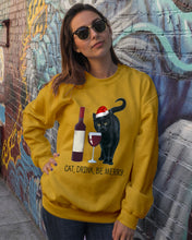 Load image into Gallery viewer, Cat Drink And Be Merry Meaningful Gift For Women Sweatshirt