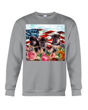 Load image into Gallery viewer, American Flag Sky Flower German Shepherd Gift For Dog Lovers Sweatshirt