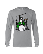 Load image into Gallery viewer, Funny Cat Playing Drums Great Gift For Cat Lovers Unisex Long Sleeve