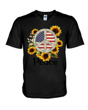 Load image into Gallery viewer, Peace Sign Sunflower Birthday Gift For Girls Guys V-Neck