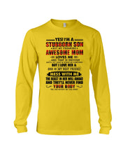 Load image into Gallery viewer, A Stubborn Son Of A Freaking Awesome Mom I Love Her Gift For Mama Unisex Long Sleeve