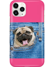 Load image into Gallery viewer, baby Pug In Denim Pocket Gift For Dog Lovers Phone case