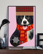 Load image into Gallery viewer, Santa Border Collie In Stock Gift For Dog Lovers Vertical Poster