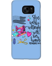 Load image into Gallery viewer, She Works Willingly With Her Hands Gift For Sew Lovers Phone case