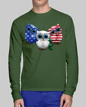 Load image into Gallery viewer, Lovely Phone Case Three Owl With US Flag Gift For Owl Lovers Unisex Long Sleeve
