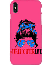 Load image into Gallery viewer, Firefighter Make You Life Safe Lady With Blue Ribbonhead Gift For Women Phone case