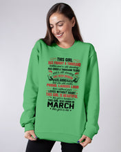 Load image into Gallery viewer, This Girl Has Fought A Thousand This Girl Was Born In March Sweatshirt