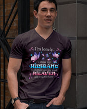 Load image into Gallery viewer, I'm Lonely I Miss My Husband Butterfly Gift For Lover Guys V-Neck