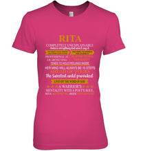 Load image into Gallery viewer, Rita Custom Name Gift A Warrior's Mentality With A Poet's Soul Ladies Tee