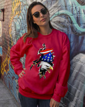 Load image into Gallery viewer, Eagle Giant Scratch USA Flag Gift For Women Sweatshirt