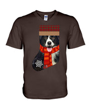 Load image into Gallery viewer, Santa Border Collie In Stock Gift For Dog Lovers Guys V-Neck