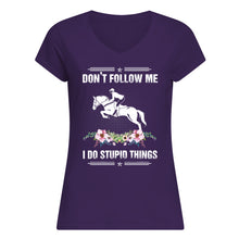 Load image into Gallery viewer, Don't Follow Me I Do Stupid Things Gift For Men Ladies V-Neck