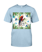 Load image into Gallery viewer, Scarlet Macaw With Butterflies I Am Always With You Gift For Lover Guys Tee