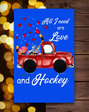 Load image into Gallery viewer, All I Need Are Love And Hockey Gift For Hockey Players Vertical Poster