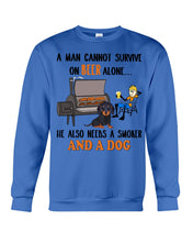 Load image into Gallery viewer, A Man Loves Beer And Dachshund Gift For Dog Lovers Sweatshirt