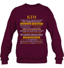 Load image into Gallery viewer, Kim Custom Name Gift A Warrior's Mentality With A Poet's Soul Sweatshirt